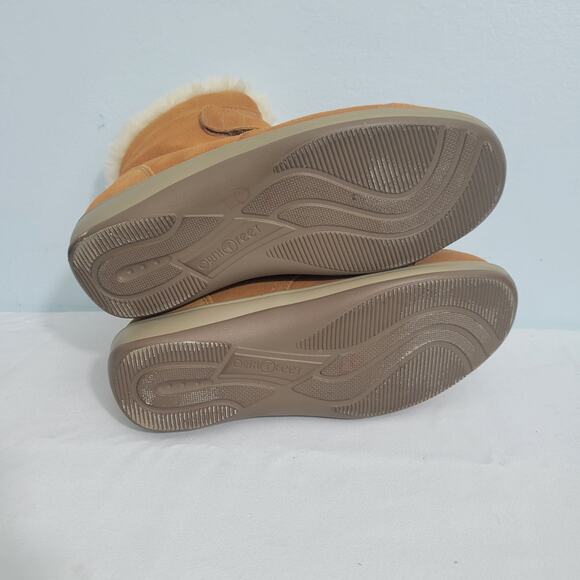 Orthofeet Florence Tan Suede Boots With Faux Fur Lining Size 8.5M 111325-2815 - Picture 5 of 6